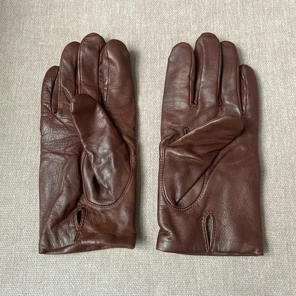 Grant Thomas Men’s Brown Leather Gloves Cashmere Lined Size M - Picture 2 of 8
